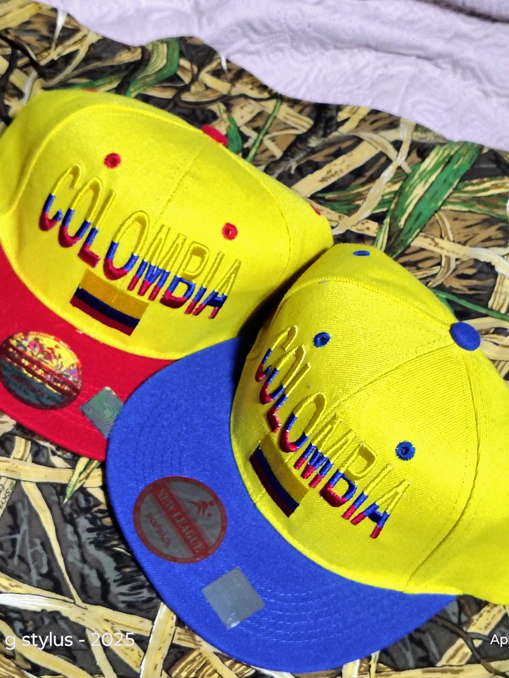 COLUMBIA 🇦🇲 -  Snapback Hats with Red & Blue Brims ( 2 For $13 😲🔥🔥)